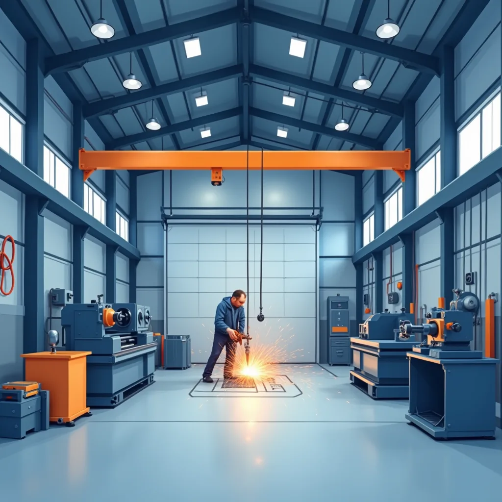 Ilustración de una instalación de metal, calderería y transformados